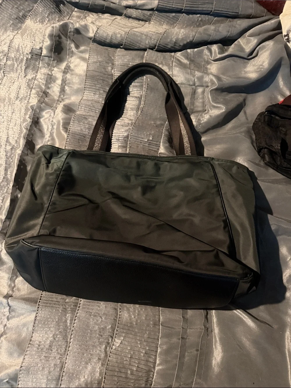 Coach Nylon Messenger Tote with Black Leather Front Pocket
